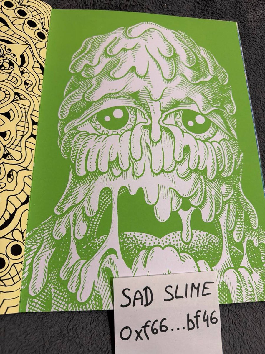 sadslimeeth's tweet photo. Opened the Cortex Vortex book by Matt Furie to see Sad Slime

https://t.co/k0eAfPnnpb https://t.co/eAXTtFvIVT