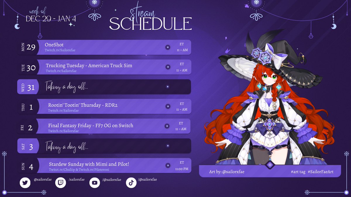 #schedule for the week! #vtuber