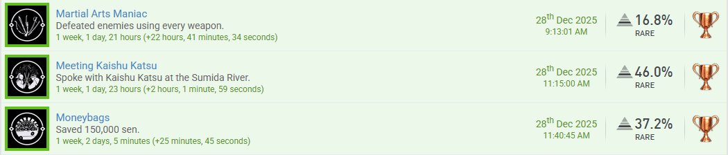 We got 3 trophies today in Rise of the Ronin! We continued a bit of the main story and got a few collectibles! We are now visiting <a href="/IcyJackets/">IcyJackets 🧥❄️</a> who is busy in the Digimon Story: Time Stranger world so come stop by!