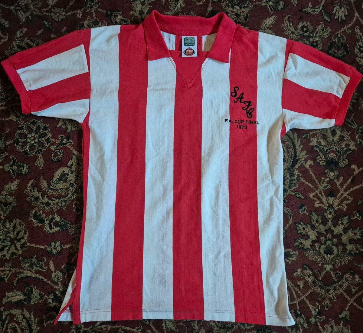 SCORE DRAW OFFICIAL RETRO SUNDERLAND AFC FA CUP 1973 ADULT SHIRT