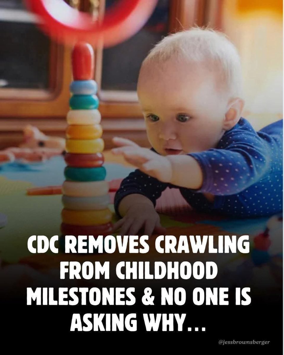 Wonder why? 👇🏼

Did you know the CDC updated several childhood developmental milestones?

Crawling is no longer listed as a milestone.

Walking, which used to fall around 12–15 months is now marked at 18 months.

Rolling, once expected around 3–5 months, is now shifted closer to