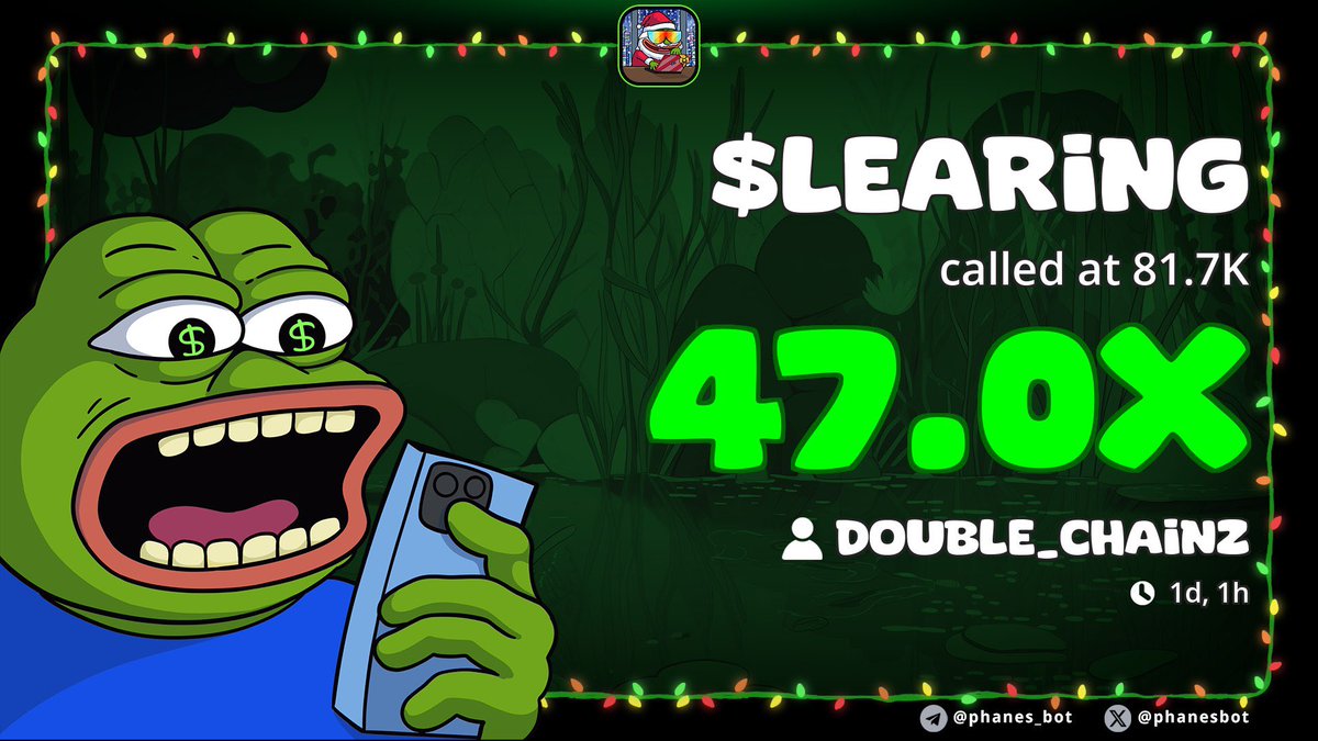 <a href="/elonmusk/">Elon Musk</a> just pumped the fuck out of our bags in 100x gem finders lounge 

Keep the motion 

Shout out <a href="/Youngchainz_/">MARATHON</a> 

So far you’ve given us a 500x on $whitewhale and now we’re up 45x on $learing just this month
 Grateful for these chads