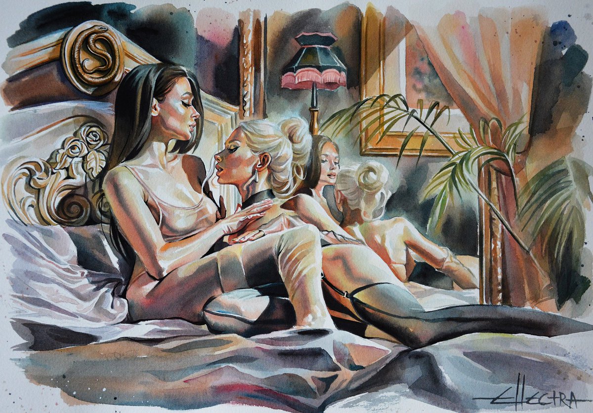 EllectraArt's tweet photo. Choose two 🖼️ One more follows 🎁 Before the year turns! New limited editions- only 30 of each. ✨ 
Hope you have unforgettable holidays, and get well rested 😊✨
https://t.co/7MI5pS2wD7
#sapphic #SapphicLove #sapphicart https://t.co/FwZcLkPcQO