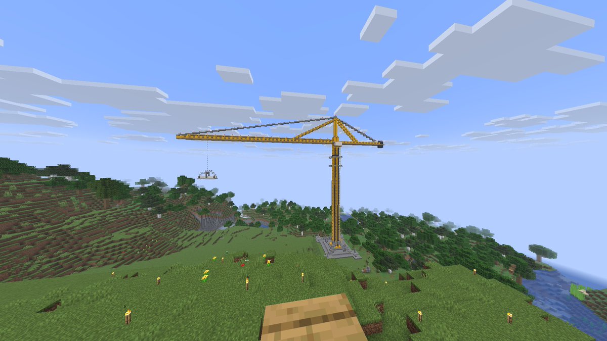 RuffinCosplay's tweet image. built a giant crane to loom over our friend’s base and ruin the scenic view while they are on vacation