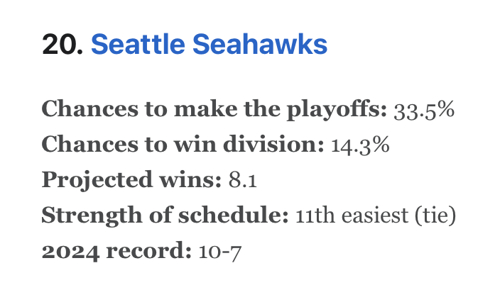 ChrisDaniels_TV's tweet image. 2025 NFL Preseason Prognostications from ESPN and CBS on the Seahawks...