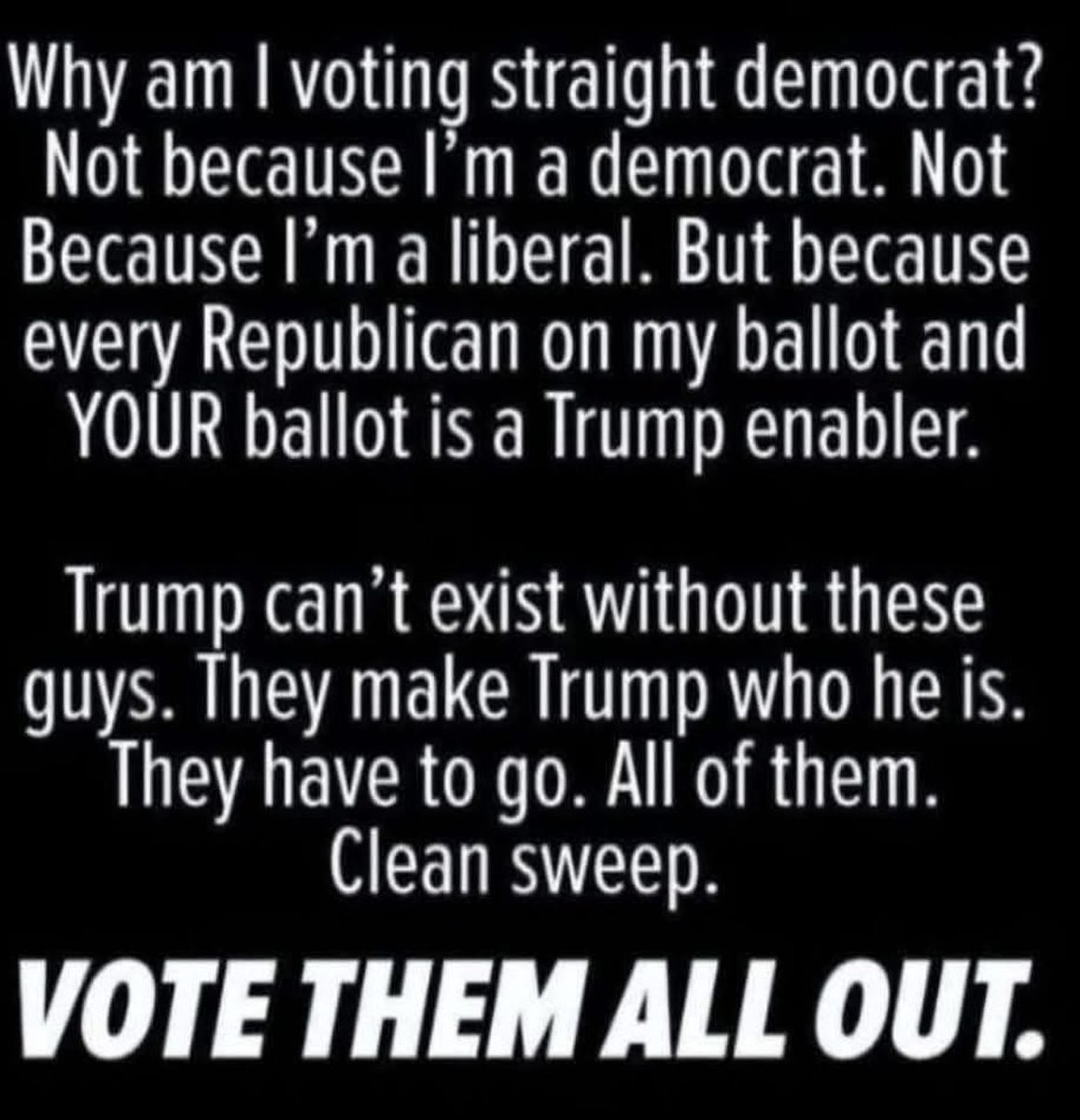 REMINDER: Trump couldn’t get away with all the fascist and authoritarian BS he is pushing on the country without the bootlicking GOP enablers around him.

Vote them all out.

#ResistTrump