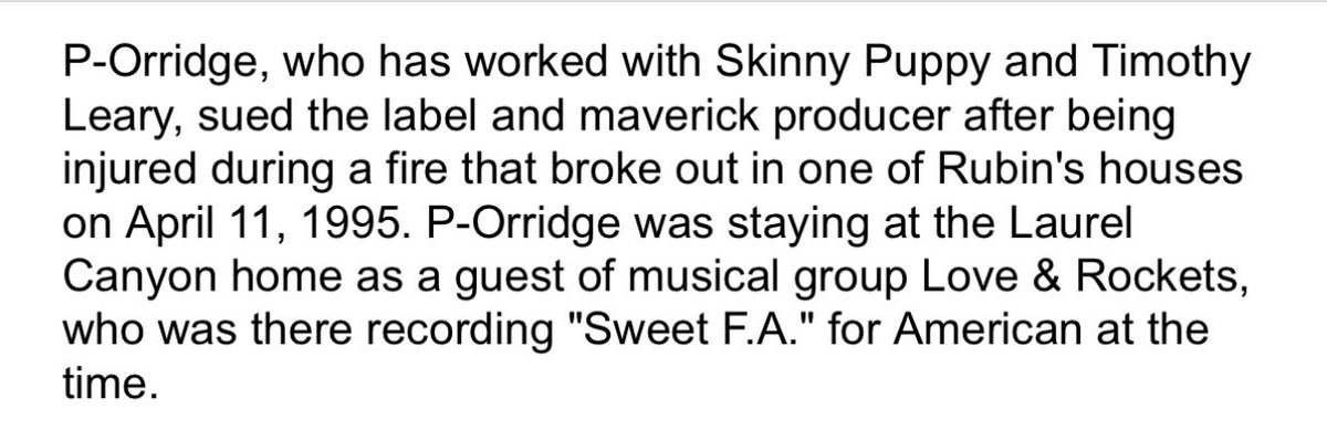 Jilderness's tweet photo. Weird scenes in Rick Rubin’s Laurel Canyon home. P-Orridge was awarded close to $2m as a result 👀 https://t.co/1pc3fH2Nvb