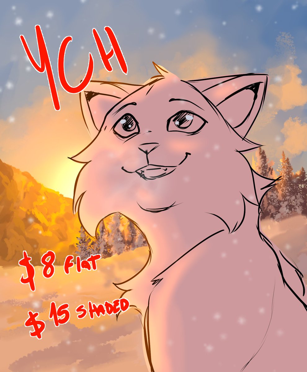 NEW SNOW YCH!!! im super proud of this one! please share around, this one is for my cat's spay!! Any help is welcome!!

flat slot: 8⃣
shaded slot: 1⃣5⃣

examples below!!