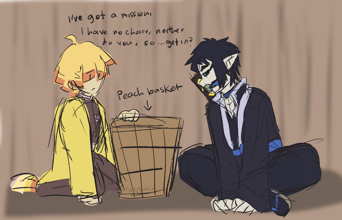 raccphobia's tweet image. Thunderbros as the Kamado siblings, except they're nowhere near as cooperative :3 #kaigaku #zenitsu #thunderbros #kny [4/8]