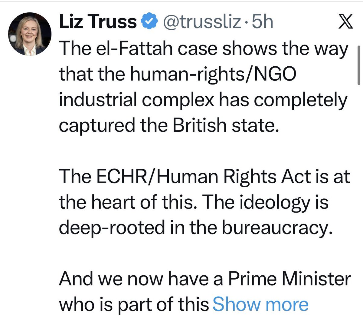 bmay's tweet image. Liz Truss, everyone. A grifting phoney. 

Then.                                Now.