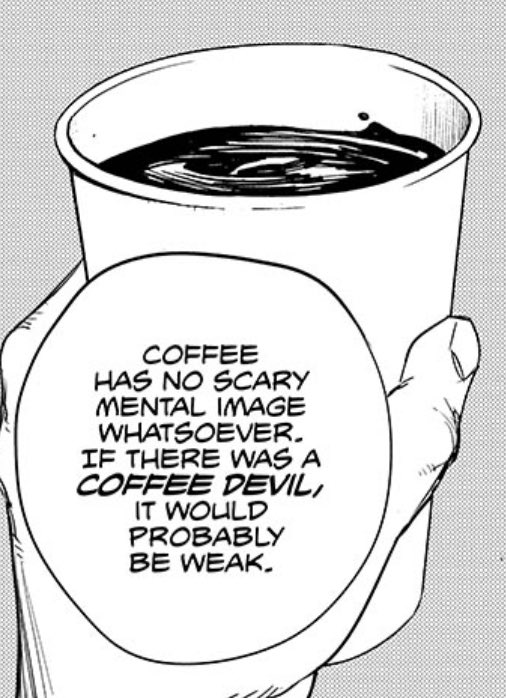 bumblemio's tweet image. makima explaining how devils work: imagine coffee