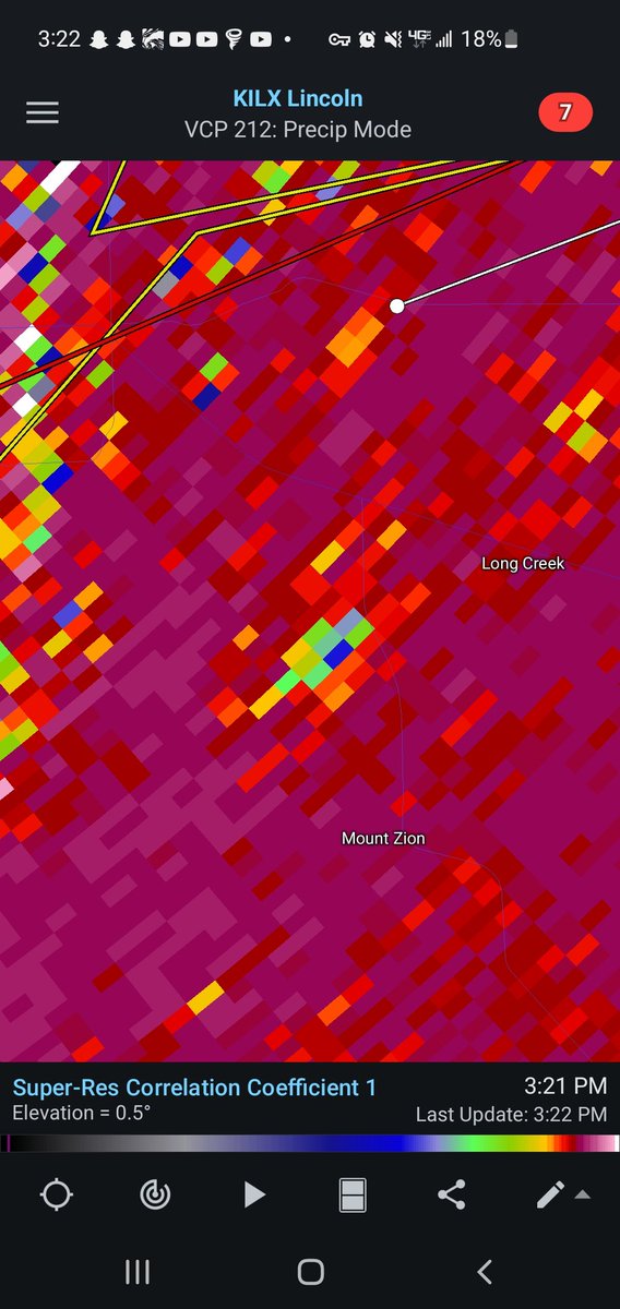 Tornado on the ground in Long Creek and Mt. Zion, Illinois