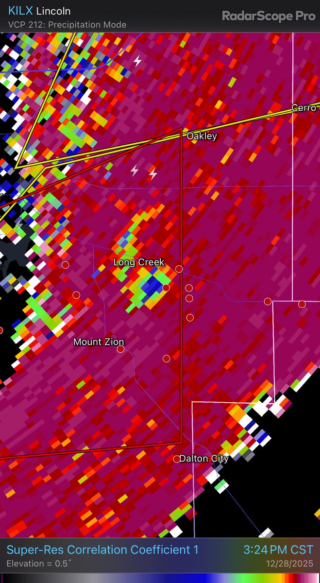 Large debris signature ongoing in Illinois.