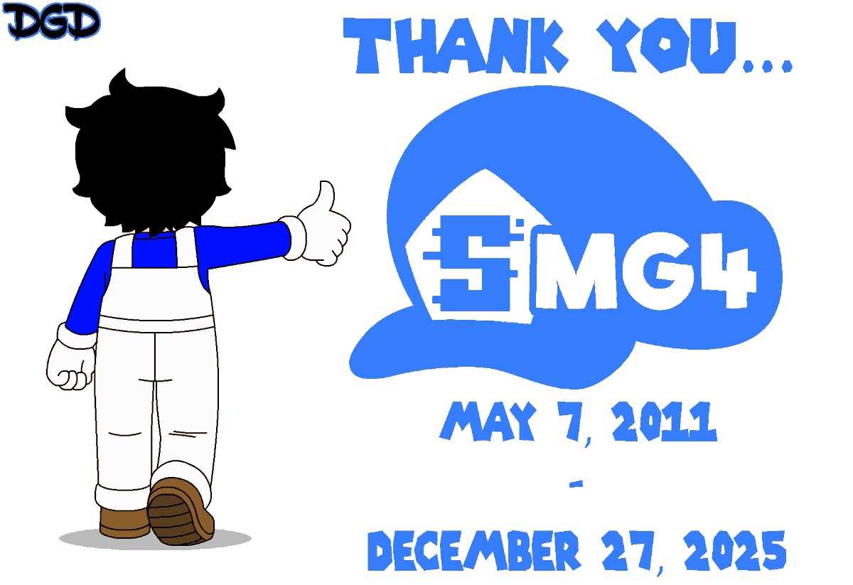 DarkGold000's tweet photo. December 27, 2025. A great Youtube show has concluded. I loved SMG4 and I'm glad to have watched it to the very end.

#SMG4 #smg4fanart #fanart #cartoon #youtube https://t.co/R71yMRf7Fa