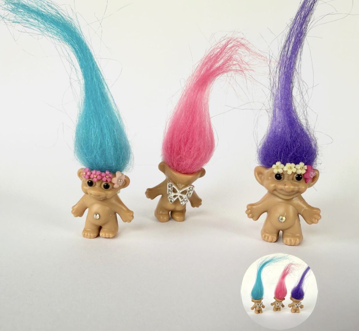 SunflowersNSage's tweet image. Each fairy troll doll is a unique, handcrafted gem, perfect for sparking nostalgia. Pop them in your pocket, add them to your desk, or gift them to someone who needs a smile. 

#nostalgia #retro #fairycore #luckytroll