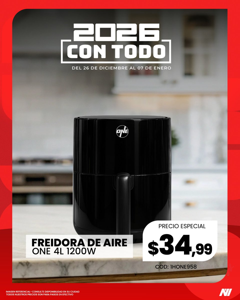 novicompu's tweet image. Novinauta: ¡Empieza el 2026 con todo! 🚀
Es tu momento de llevarte una freidora de aire y disfrutar de un año nuevo con alimentación más saludable 🥗✨
¡Corre a Novicompu antes de que se agoten!
#Novinauta #AñoNuevo2026 #VidaSaludable #FreidoraDeAire #Novicompu