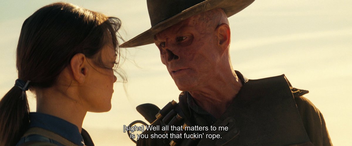 thinking about how lucy overvalues empty "exchanges" of words like please and thank you vs the ghoul valuing "honest" exchanges through action