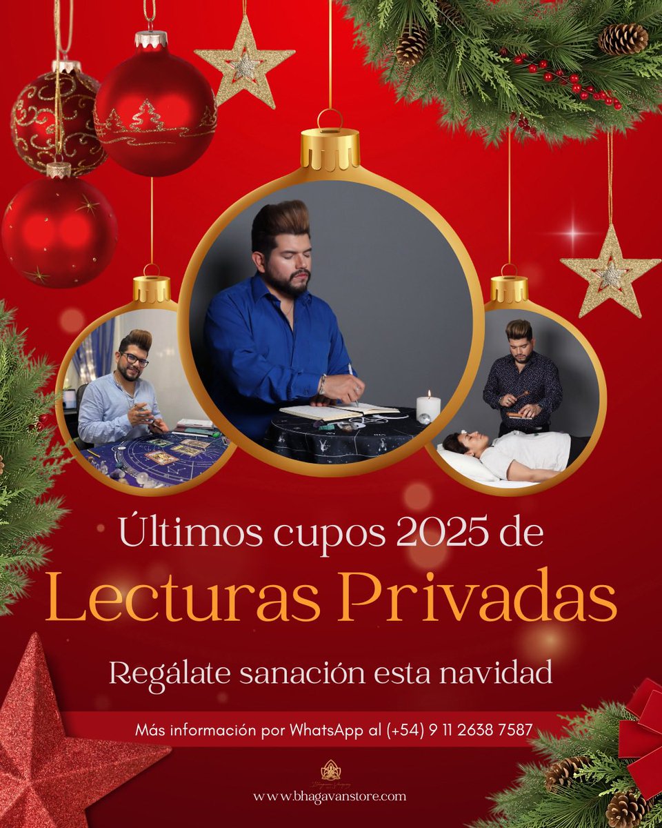 BhagavanVasquez's tweet photo. ✨🎄 ÚLTIMAS SESIONES PRIVADAS 2025 🎄✨
Diciembre no cierra un año, confronta al alma. Cansancio, duelos y vacíos no son casualidad: es llamado a transformar.
#bhagavanvasquez #elmedium #ultimassesiones2025 #tarot #mediumnidad https://t.co/ekPXsRJbav