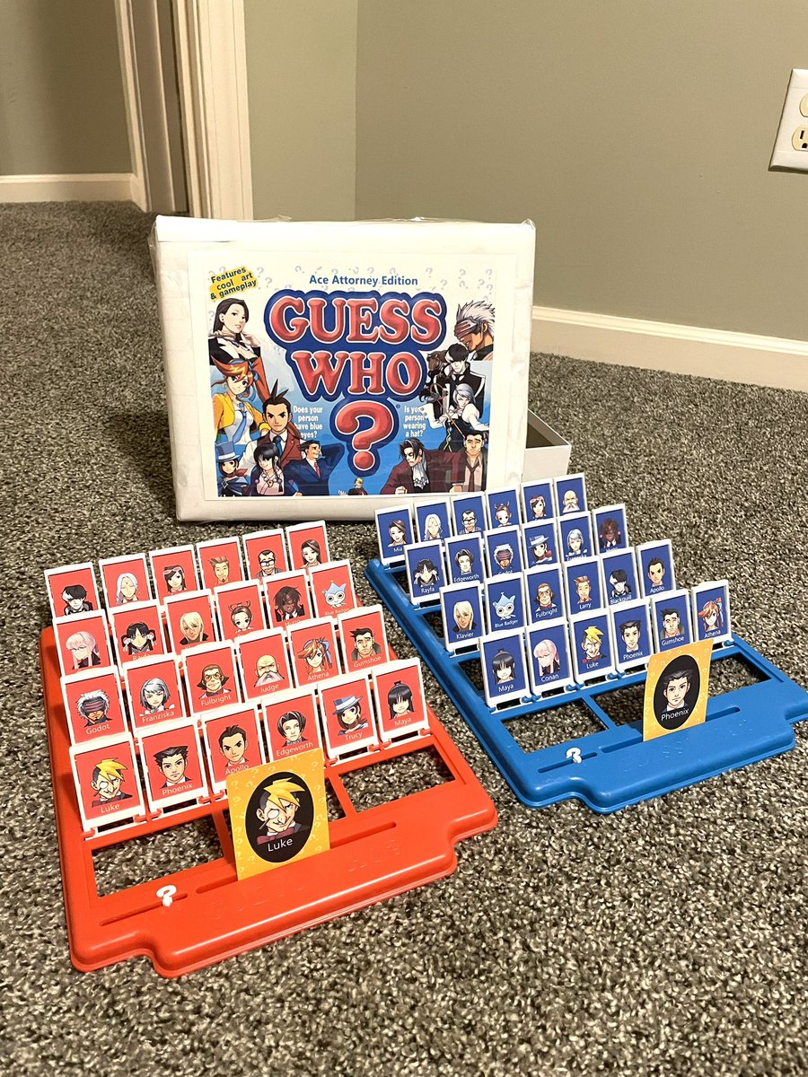 I made my gf a custom Ace Attorney Guess Who game for Christmas !! 🩷🩷🩷