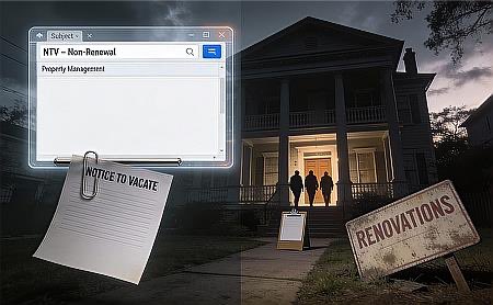 RocketMcNeil's tweet image. 4-3  Email with &amp;lt;24hr “inspection” demand &amp;amp; threat of fine
5-8 Email saying “lease” (they’ve honored for yrs) “not valid” - corrected them
5-23 Asked for safety measures
5-29 “Ghost” Notice to Vacate 
6-4  “Renovations” Pretext Email
7-15 Show property

rocketsfight.org/pdf/ghost-noti…