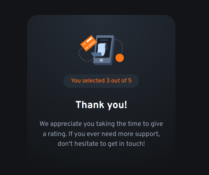 MainHoonKshitiz's tweet photo. Day 3-ish of JS grind 🚀 #100DaysOfCode #TheOdinProject #JavaScript

Just finished my FIRST JS-based @frontendmentor challenge: Interactive Rating Component! 🎉

Added rating selection, submit logic, and thank-you state switch. Dove into how browsers/internet work https://t.co/jiPLWfhSUc