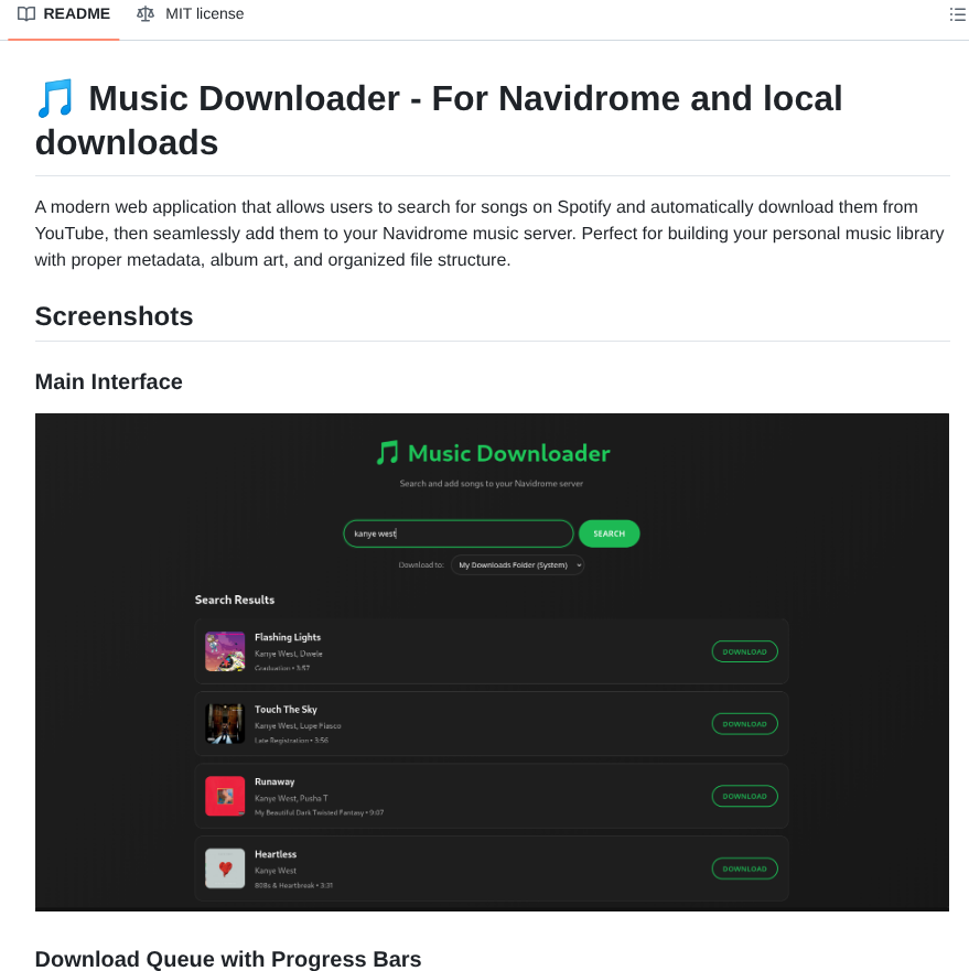 tom_doerr's tweet photo. Downloads music from YouTube to Navidrome with metadata

https://t.co/avuCl66sAq https://t.co/JbVIXb3Trp