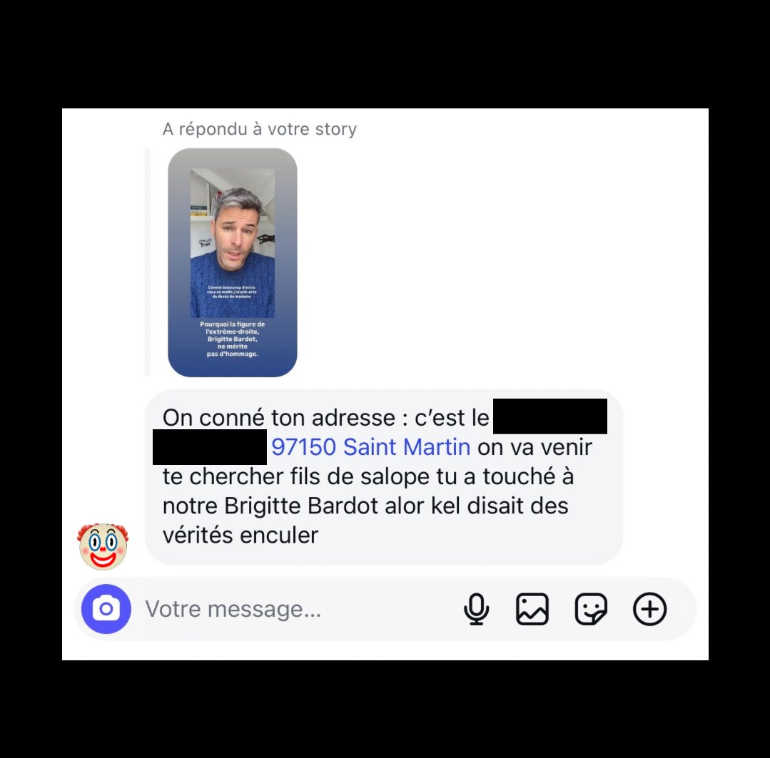 L’extrême-droite vient de me transmettre mon adresse postale en DM Instagram à Saint-Martin. 

Toujours ce sens exquis de la tradition : intimidation, fichage, méthodes d’un autre âge.
