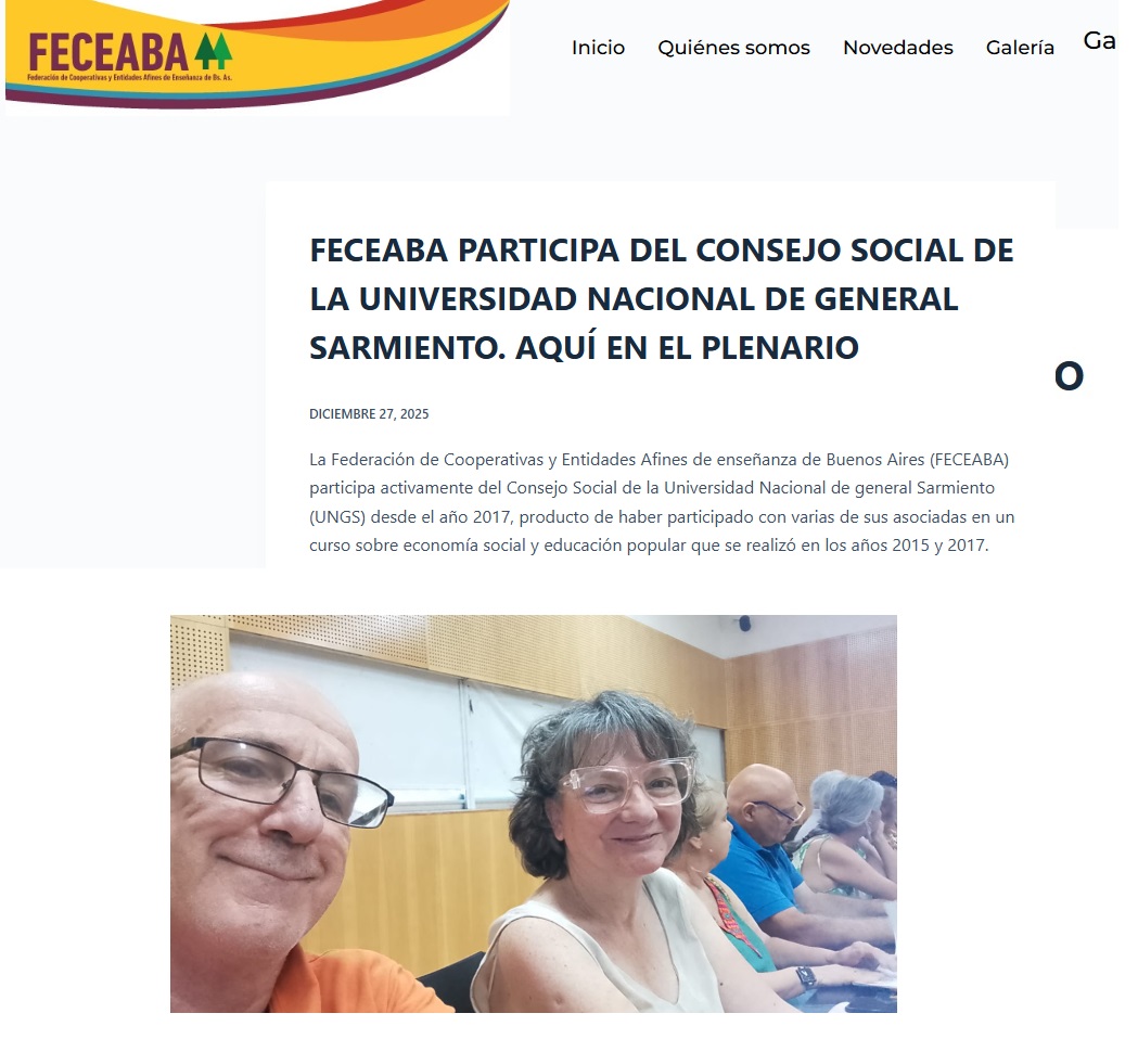 Feceaba2's tweet image. FECEABA participa del Consejo Social de la @ungsoficial y participamos del Plenario. Nota completa acá feceaba.org.ar/2025/12/27/fec…