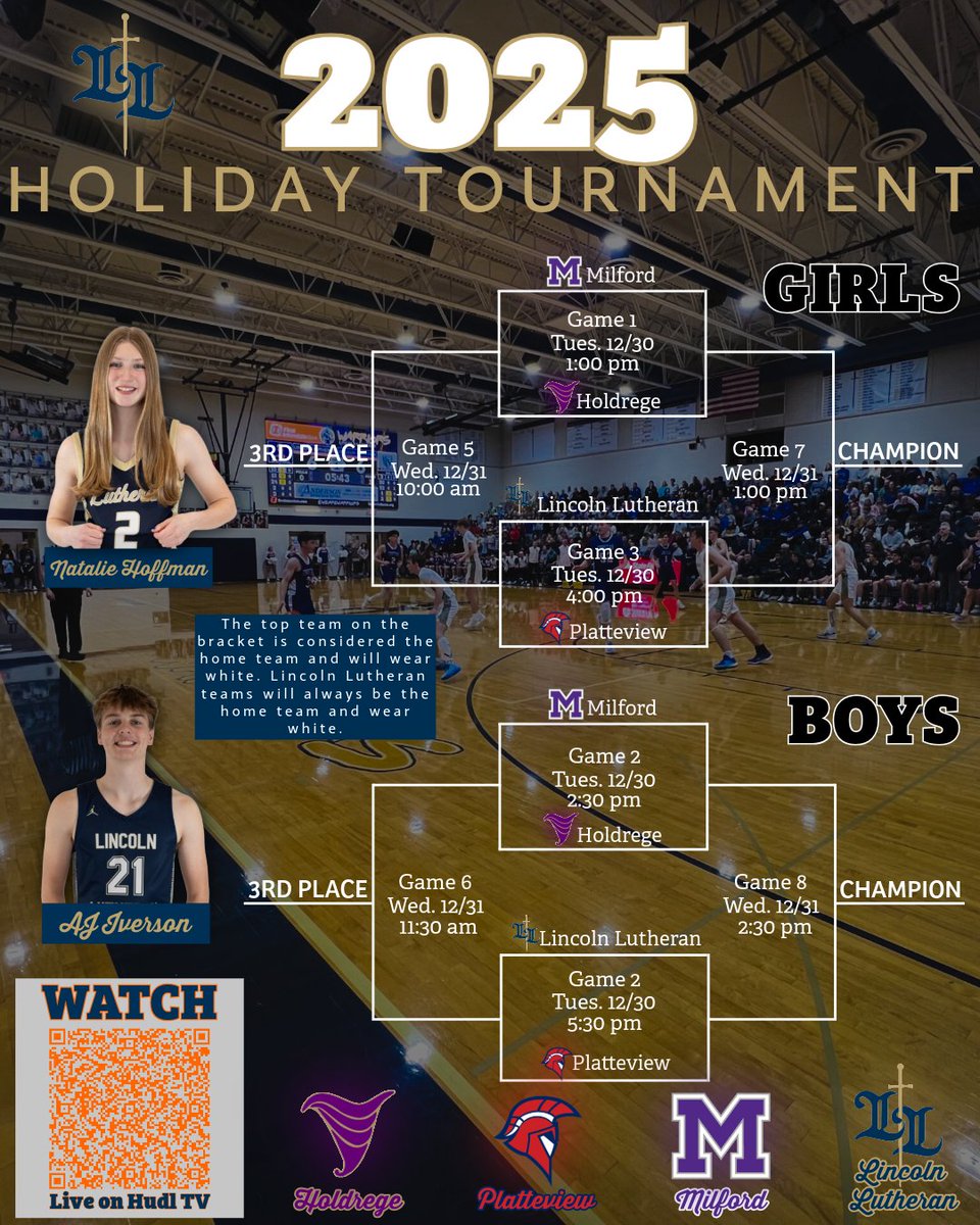 LLBoysHoops's tweet image. Holiday tournament action coming at you this week! Pack the gym all day with 4 great games back to back. No place we would rather be to close out 2025!

📺 fan.hudl.com/usa/ne/lincoln… 

@LLActivities
@MilfordEagles 
@Platteview_BBB 
@HoldregeDusters