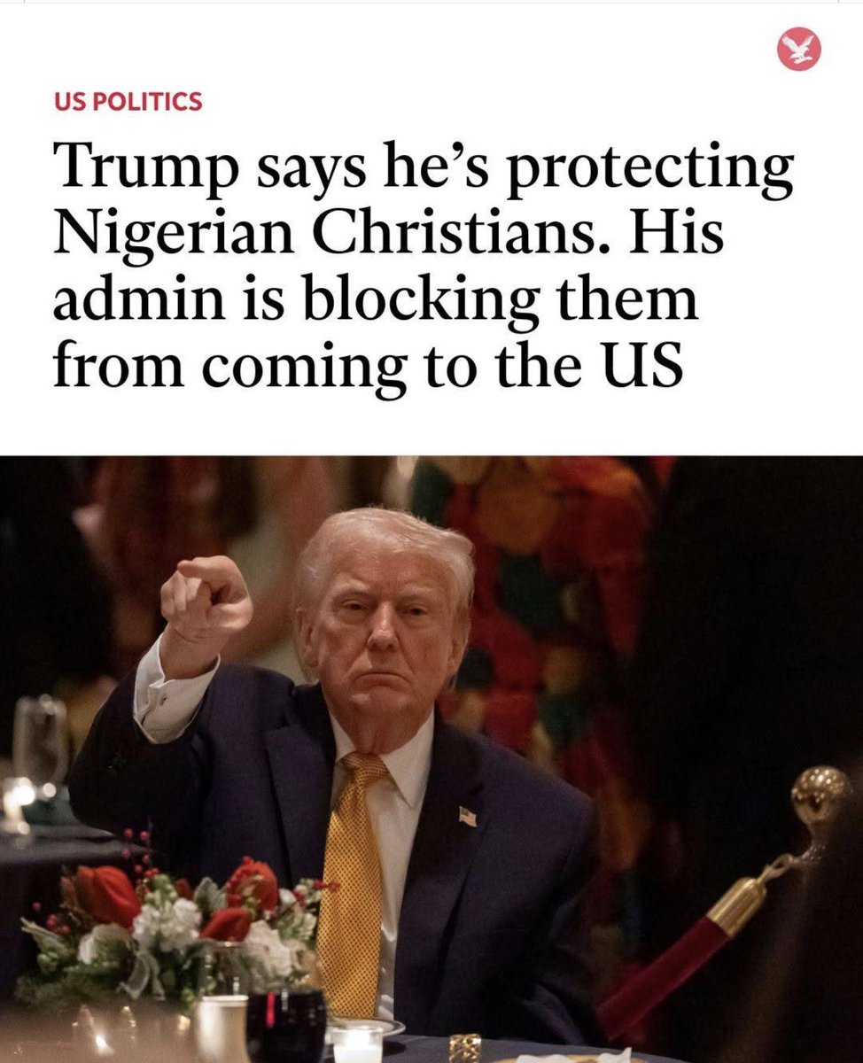 | <a href="/realDonaldTrump/">Donald J. Trump</a> Trump is a lying machine , a racist and a hypocrite who believes he can fool everyone, when in reality he is only fooling the foolable. How can you claim to want to save Christians in Nigeria while banning them from entering the United States? Still, Trump