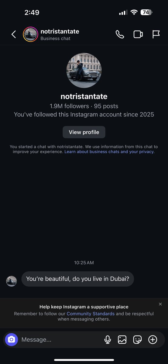 VladNcl's tweet image. Today I woke up to a message from Tristan Tate, the funniest part is that a few minutes after i responded with the most average reply to see what he would say next, he probably realised, unsent and blocked me.
I officially Vladimired Tristan Tate 😂🙏
(I wouldn’t even post this…