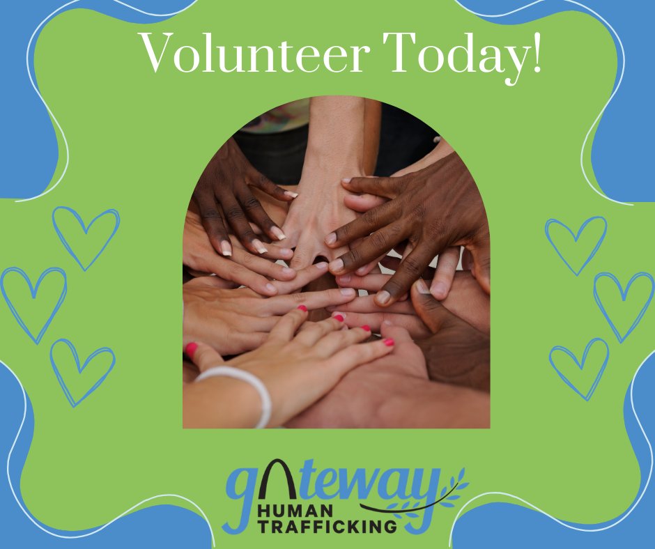 Join Gateway Alliance against Human Trafficking in our mission of combating human trafficking. If you'd like to become a volunteer, please fill out the application at gahtmo.org/volunteer/ 

#GAHTMO #EducateToPrevent #EndHumanTrafficking