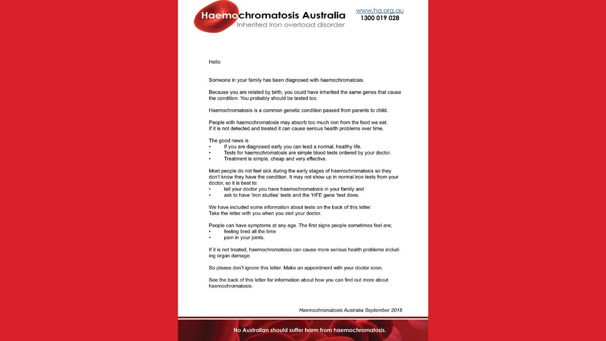 Haemochromatosis Aus tweet media