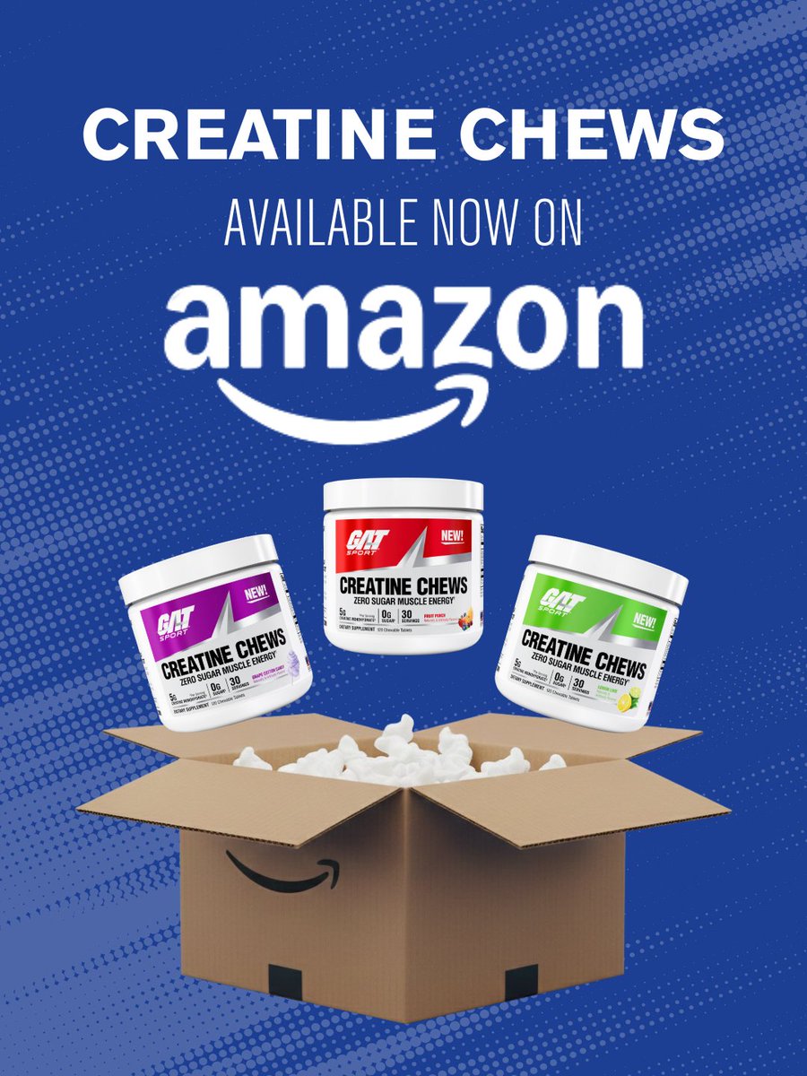 GATSPORTUSA's tweet image. 📣Creatine Chews are now LIVE on Amazon.👏
5g creatine. Zero sugar. No shaker. No excuses.
Grab yours and level up anywhere, anytime. 

🛒Shop Now: amzn.to/4saL3fQ

#CompeteHarder #CreatineChews #Amazon