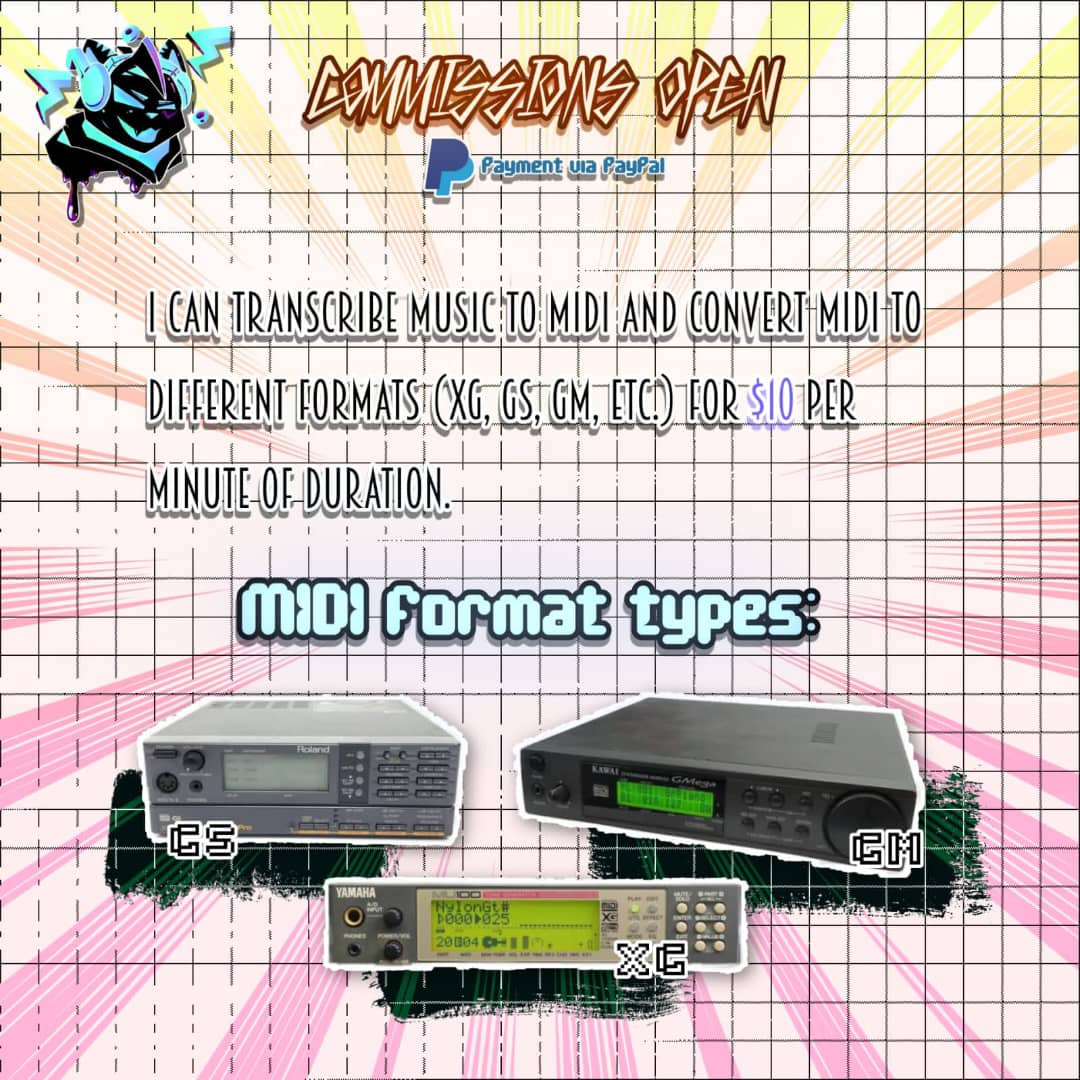 xfr4nkmusix281's tweet image. I’ve just found an Edirol SD-20 on sale (the offer expires in 3 days) at a very affordable price, so I’d really love to be able to buy it and finally have my own sound module 🙏✨
• I’m open for commissions to recreate any song in MIDI, in any format, for just $10!
#help #midi