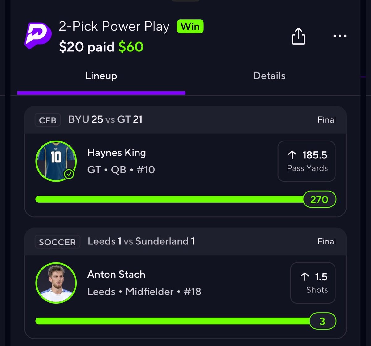 Back to back days with a 10x! Great run we are having♥️.  Link in bio to not miss out on a single play you won’t regret it ! #PrizePicks #PrizePicksSoccer #GIVEAWAY