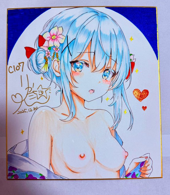 色紙2枚描けた!コミケ1日目に持って行きますー! 