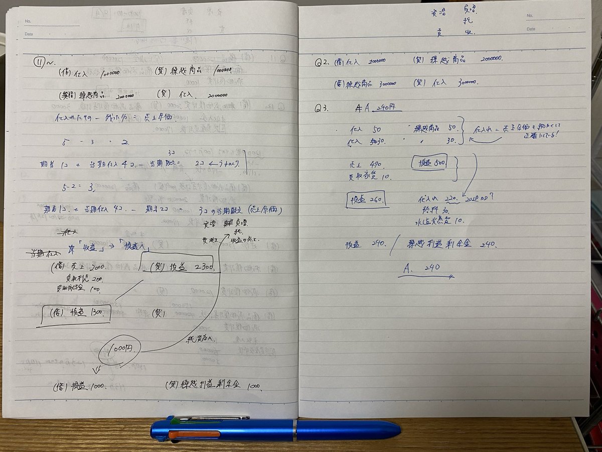 おはようございます。
朝勉1時間、終了しました☀️

決算整理仕訳、5割ほど理解できました。
もう2、3周します🏃
ほんとにムズイ😱
#簿記3級 
#勉強記録 
#朝活