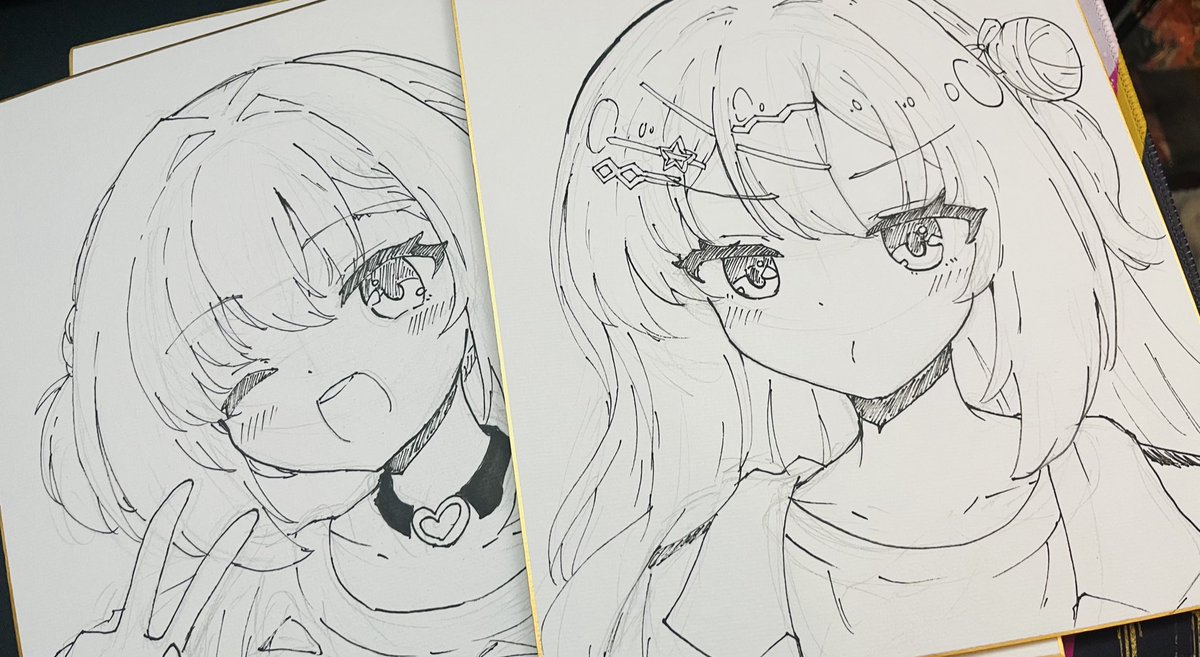 色紙今日の夜完成させます 