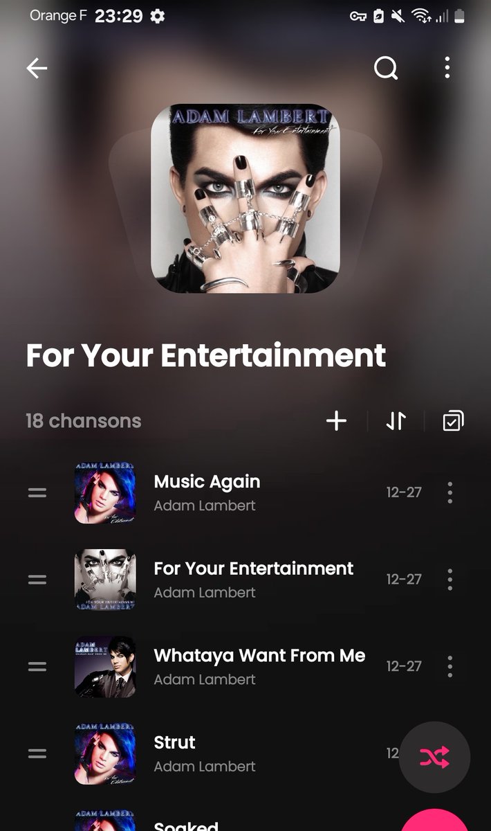 SaraPaccard's tweet image. My album of tonight. #adamlambert #foryourentertainment #album #screenshot #fyp @adamlambert