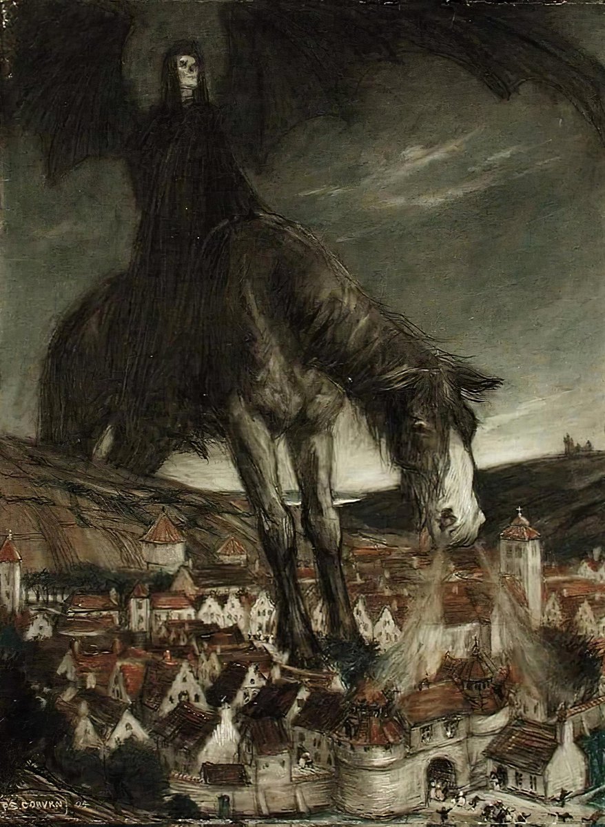 X_ArtGallery's tweet photo. Frederick Simpson Coburn - The Arrival of the Plague, 1909 https://t.co/OvWJwoVbQx