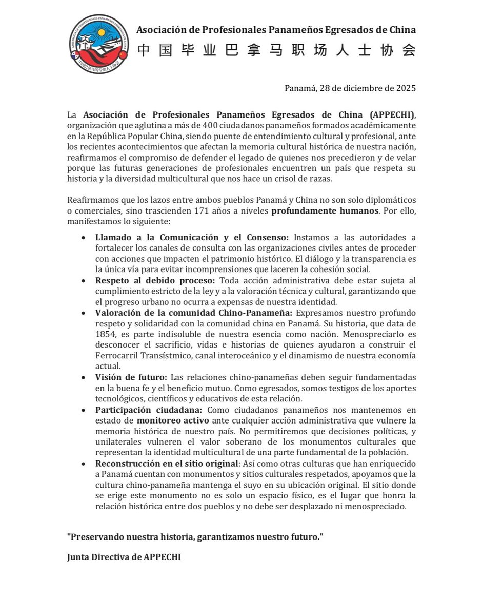 Apoyamos a que se vuelva a reconstruir en el mismo sitio. Gracias por escuchar.