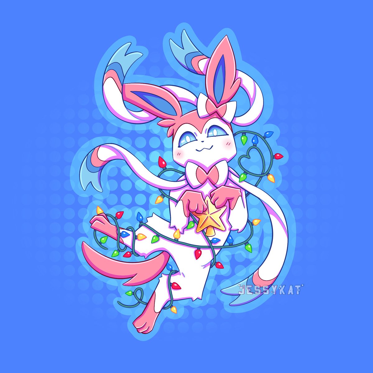 A #sylveon fanart for a #pokemon Christmas rally that was hosted by sirencove_ 

Hoping that everyone had a fantastic holidays!!!!