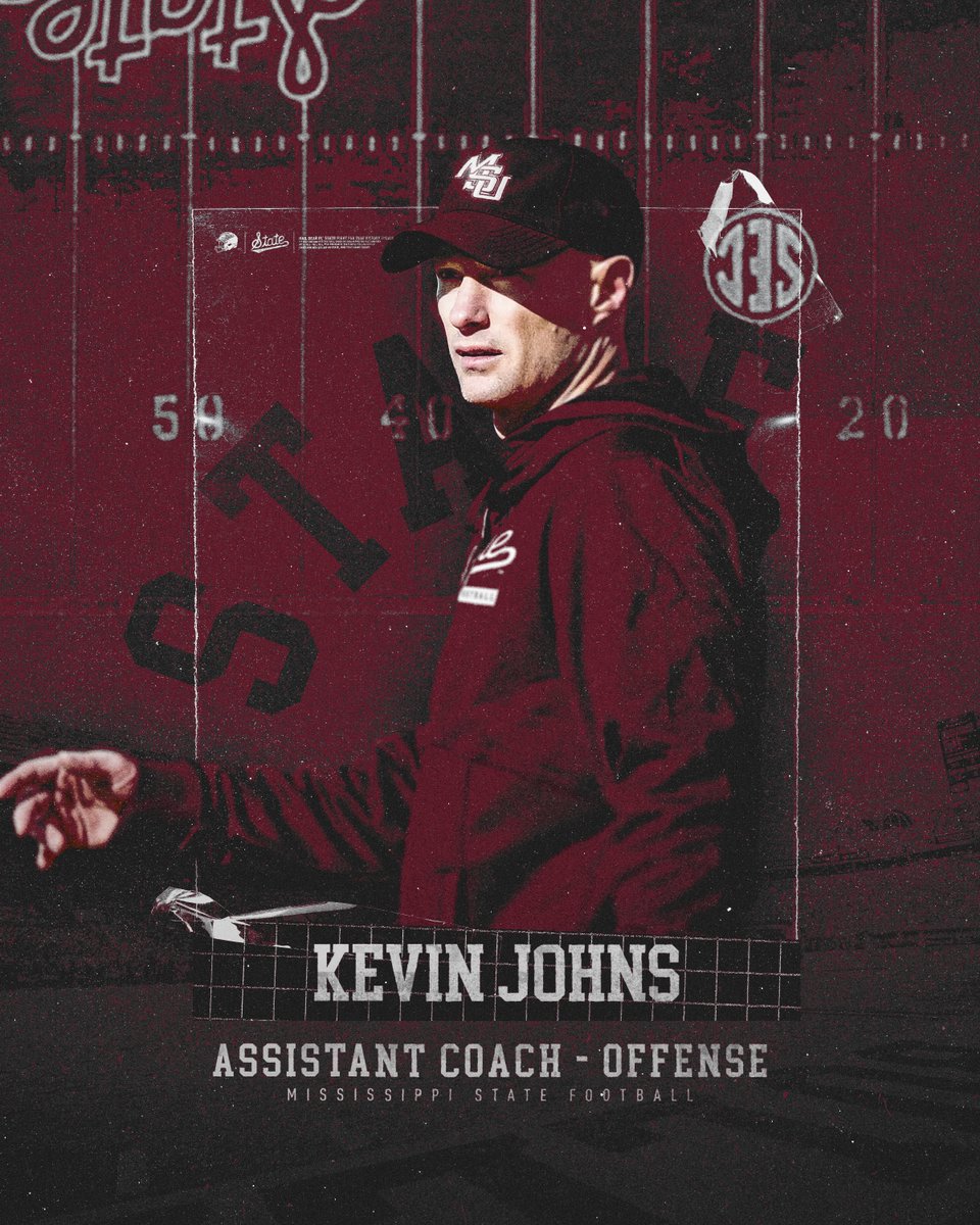Welcome to Starkville, <a href="/kjfbcoach/">Kevin Johns</a>!

Nationally regarded as one of the game's elite offensive minds, Kevin Johns brings nearly three decades of experience and a proven track record of success to <a href="/Coach_Leb/">Jeff Lebby</a>'s staff.