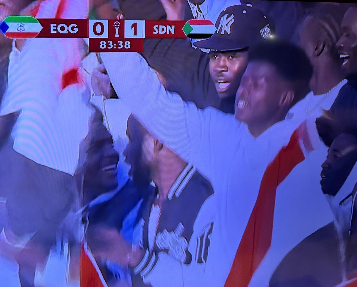 A big win for Sudan today against EQG #EQGSDN #AFCON2025 . I watched joyful fans at the stadium with happy tears. I hope those joyful smiles will be more common all over  #Sudan and that this war ends.