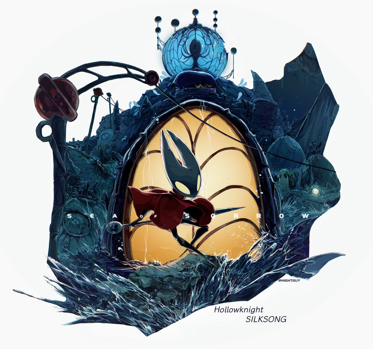 Sea of Sorrow
#silksong
#silksongfanart 

WE NEED DLC！！！