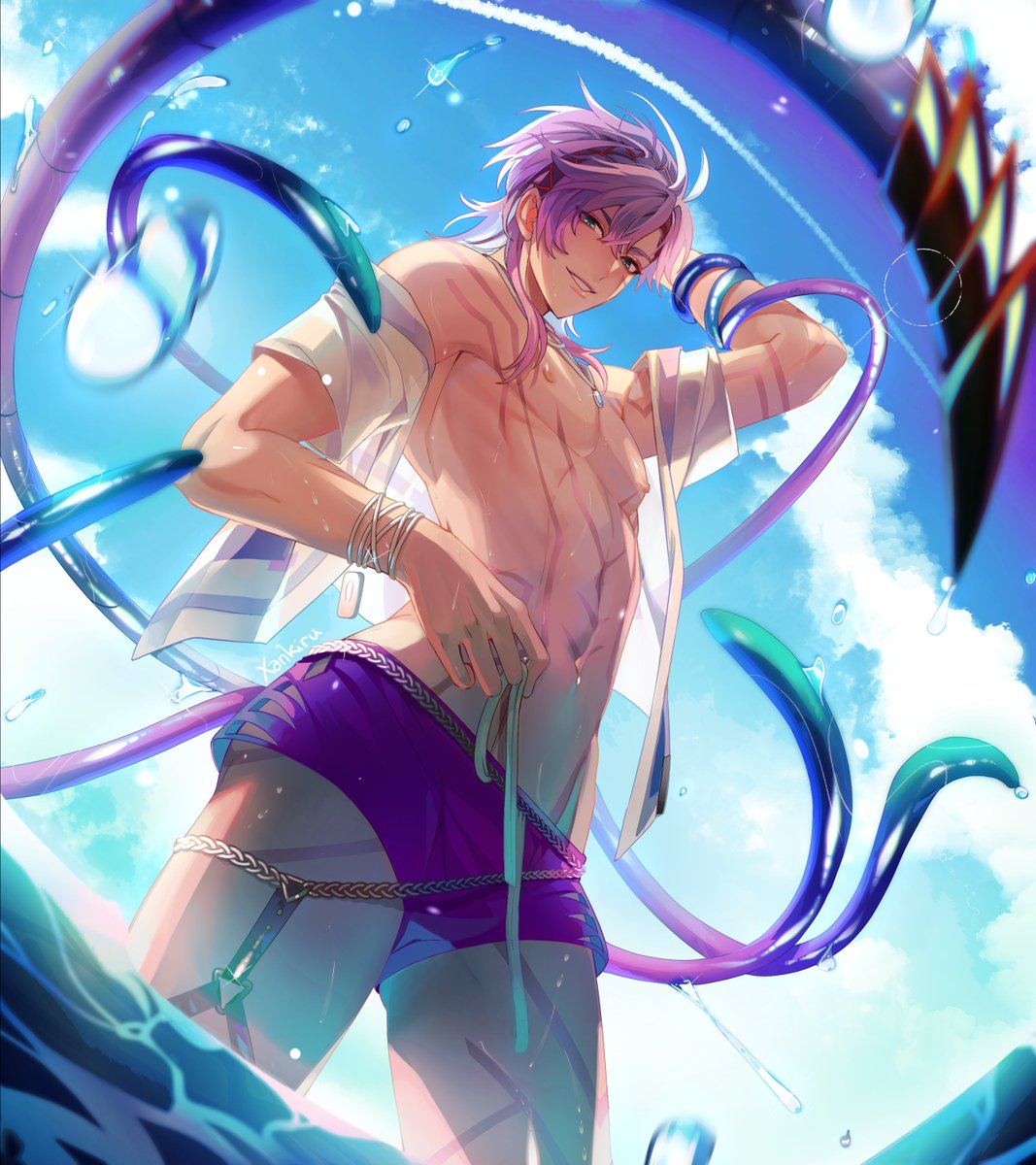 Wow hello new followers! Did not expect that many people to like my blurry boy tummy pic 🫣

I happen to be a silly 2D anime boy on the internet who says the most out of pocket shits on stream (read: femboy Vtuber) and posts my selfies here and there

Hope to catch you around ~