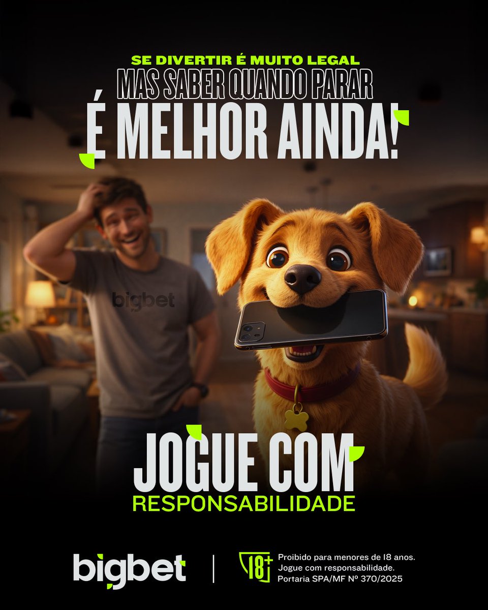 Se divertir faz parte, saber a hora de parar também! 😉

Na BigBet, o jogo é mais legal quando vem com consciência. 

Curta o momento, mantenha o controle e jogue sempre com responsabilidade! 🎮💚

🔗 big.bet.br