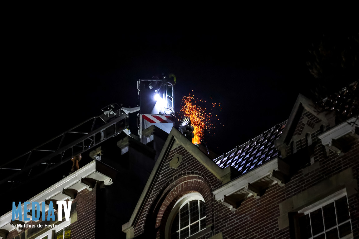 Schoorsteenbrand in Rotterdam