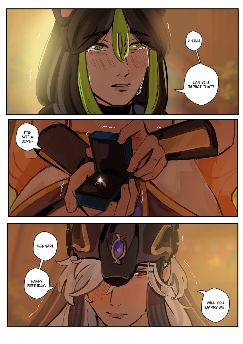 akichiart's tweet image. Cyno got a special gift for Tighnari‘s Birthday #cynonari